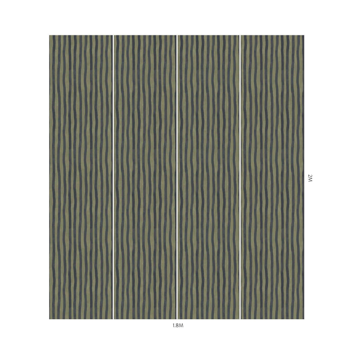 House of Hackney ARTIST'S STRIPE Wallpaper - Laurustine & Galaxias (9'10" - full height)