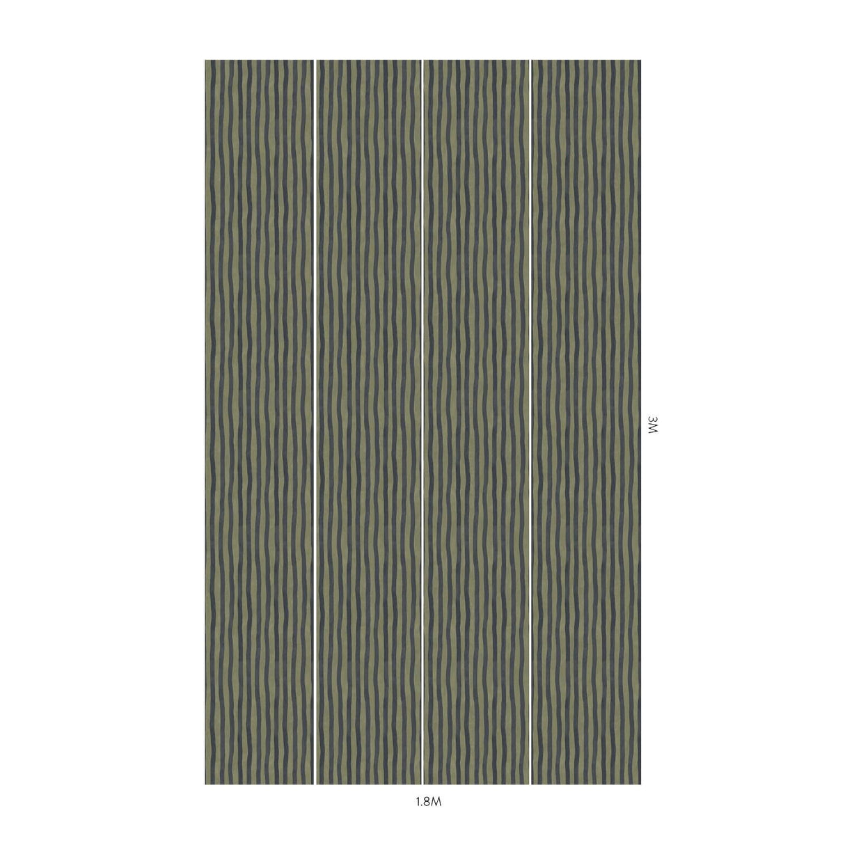 House of Hackney ARTIST'S STRIPE Wallpaper - Laurustine & Galaxias (9'10" - full height)