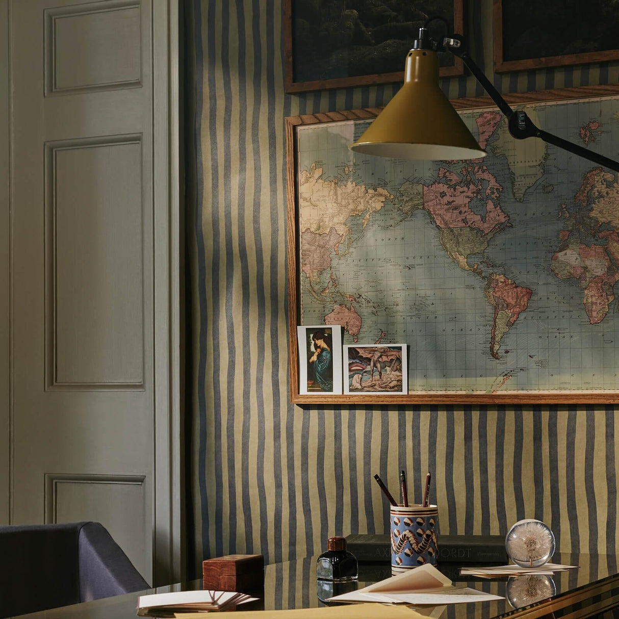House of Hackney ARTIST'S STRIPE Wallpaper - Laurustine & Galaxias (9'10" - full height)