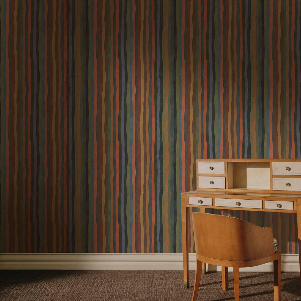 House of Hackney ARTIST'S STRIPE Wallpaper - Moss (9'10" - full height)