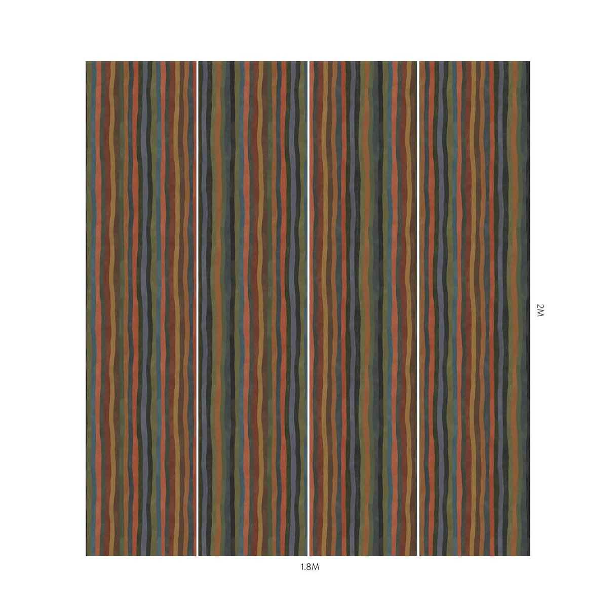 House of Hackney ARTIST'S STRIPE Wallpaper - Moss (9'10" - full height)