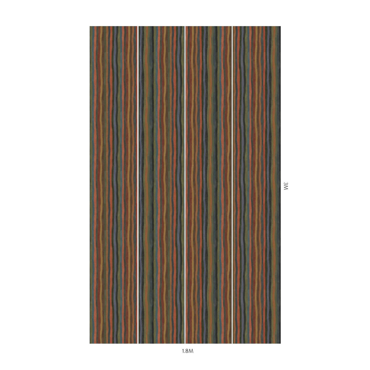 House of Hackney ARTIST'S STRIPE Wallpaper - Moss (9'10" - full height)