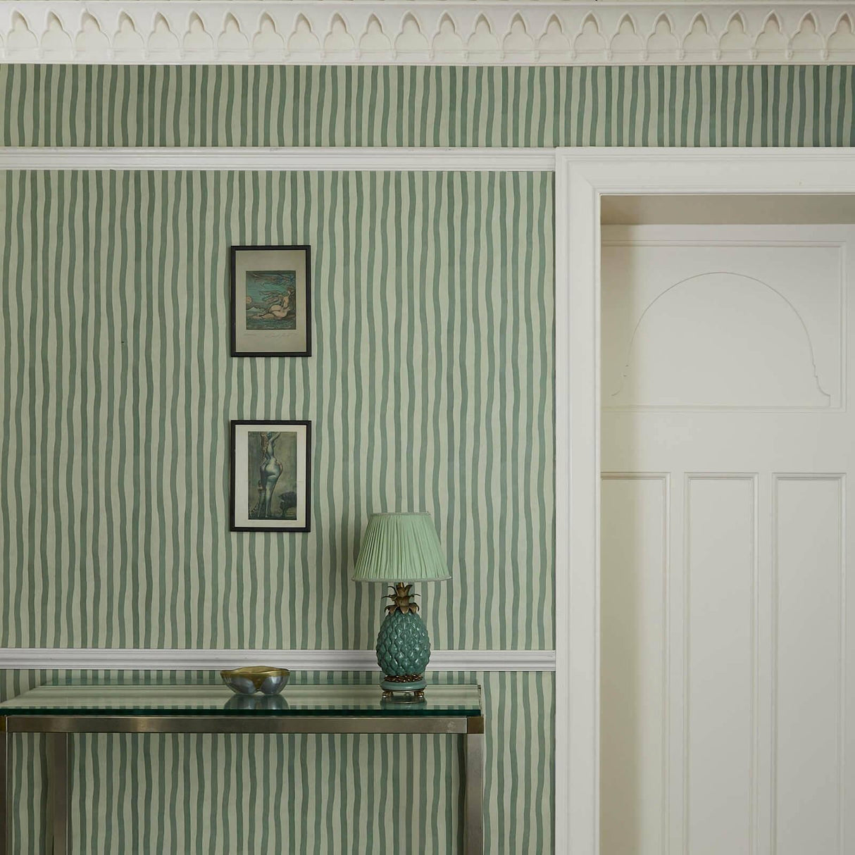 House of Hackney ARTIST'S STRIPE Wallpaper - Opal (9'10" - full height)