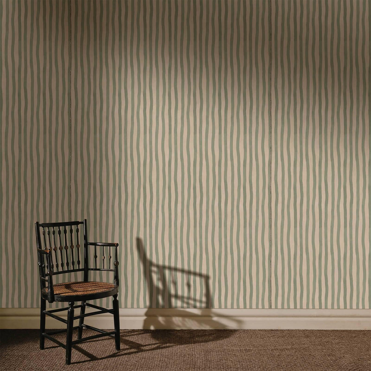 House of Hackney ARTIST'S STRIPE Wallpaper - Sap & Alabaster (9'10" - full height)