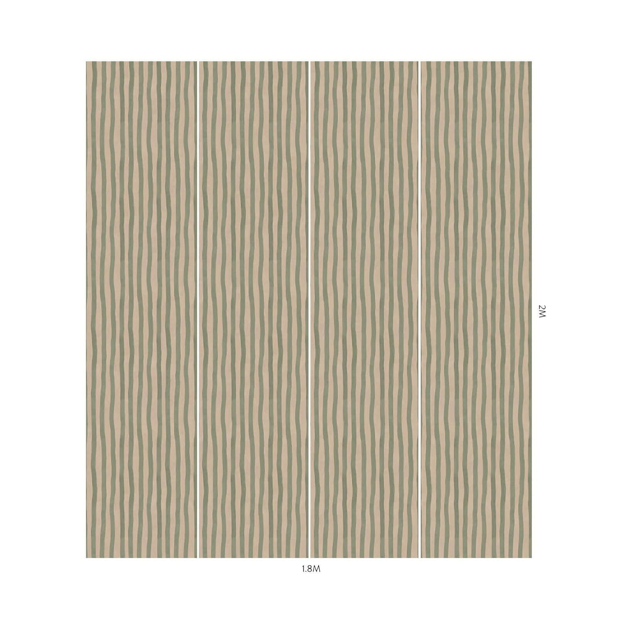 House of Hackney ARTIST'S STRIPE Wallpaper - Sap & Alabaster (9'10" - full height)