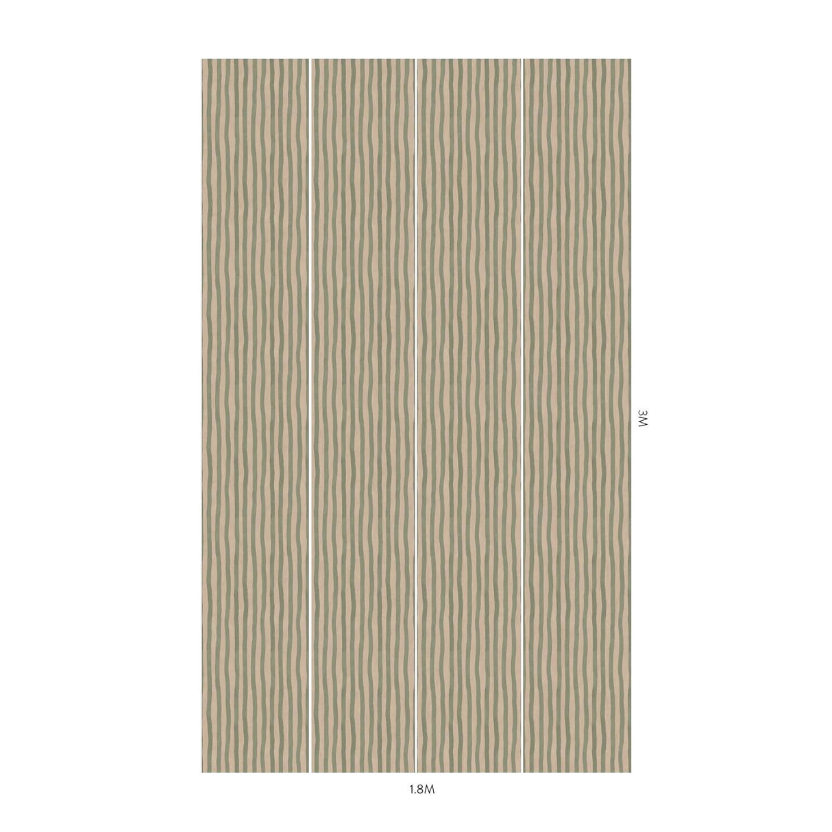 House of Hackney ARTIST'S STRIPE Wallpaper - Sap & Alabaster (9'10" - full height)