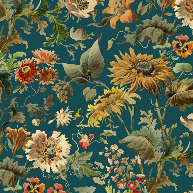 House of Hackney AVALON Wallpaper - Petrol (9'10" - full height)