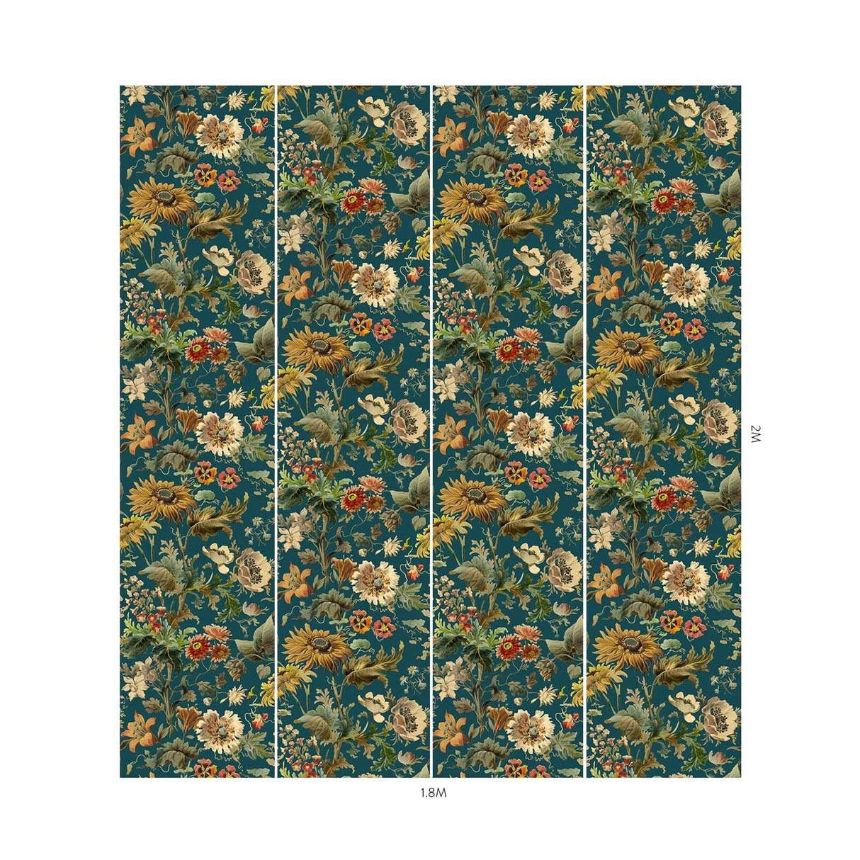 House of Hackney AVALON Wallpaper - Petrol (9'10" - full height)