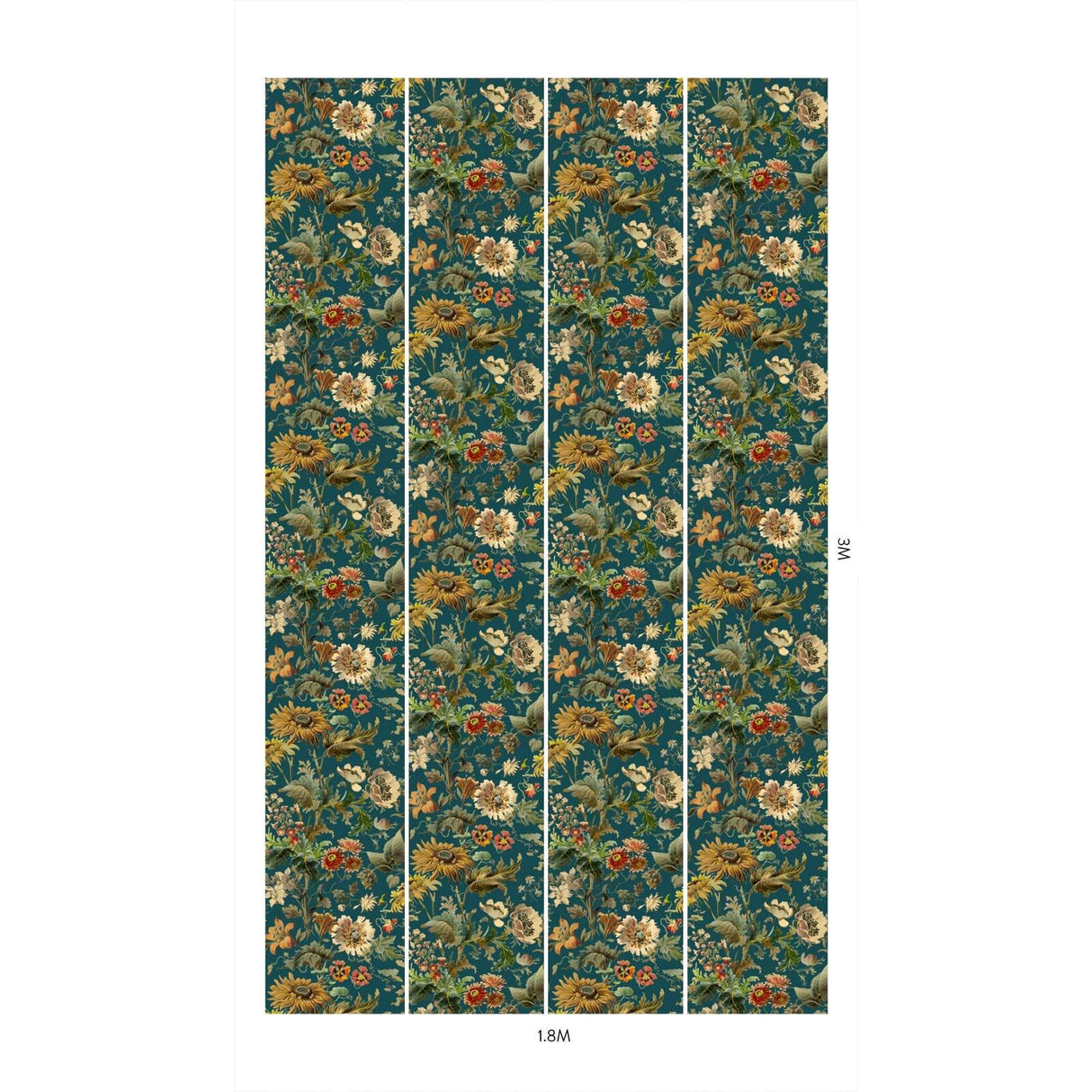 House of Hackney AVALON Wallpaper - Petrol (9'10" - full height)