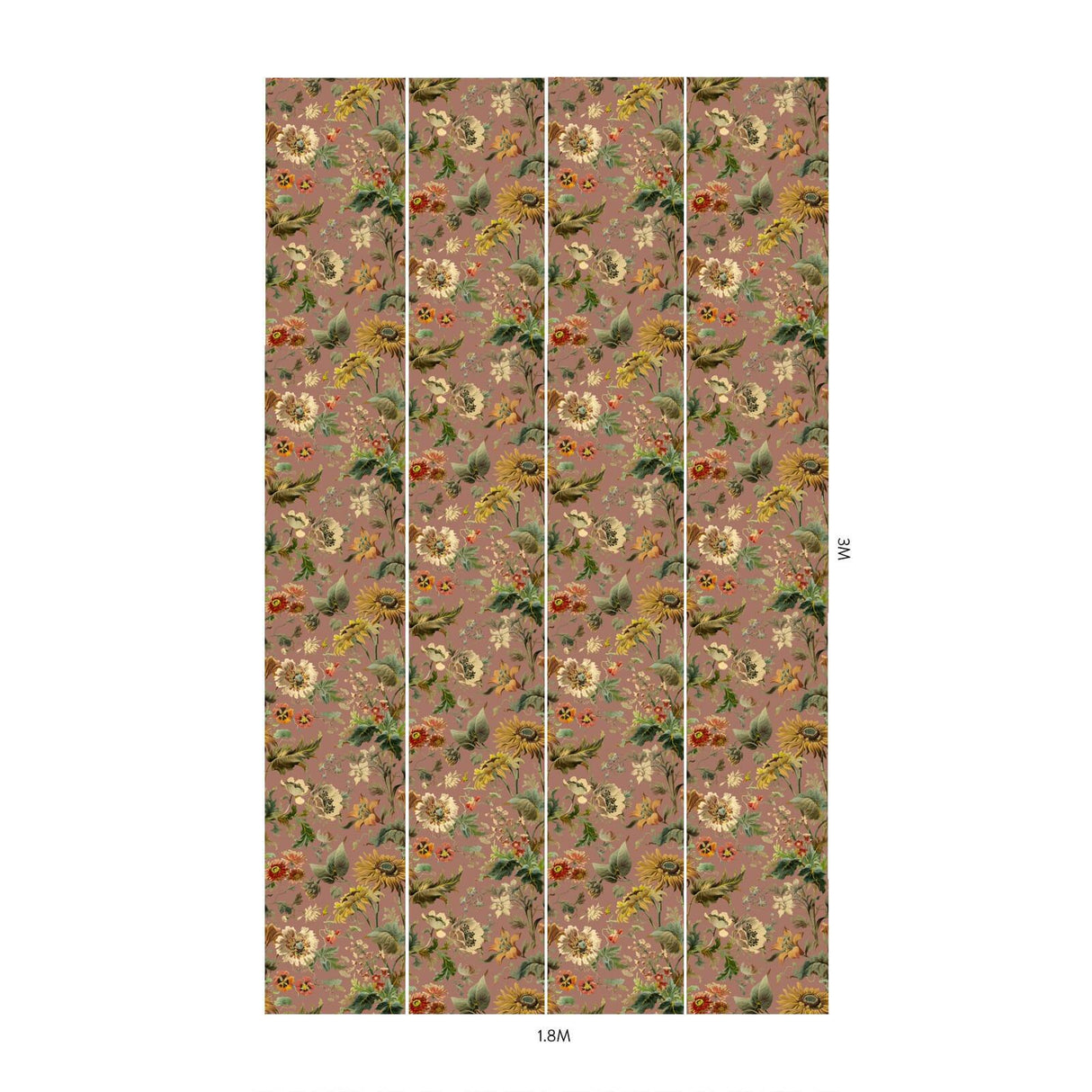 House of Hackney AVALON Wallpaper - Puce Pink (9'10" - full height)