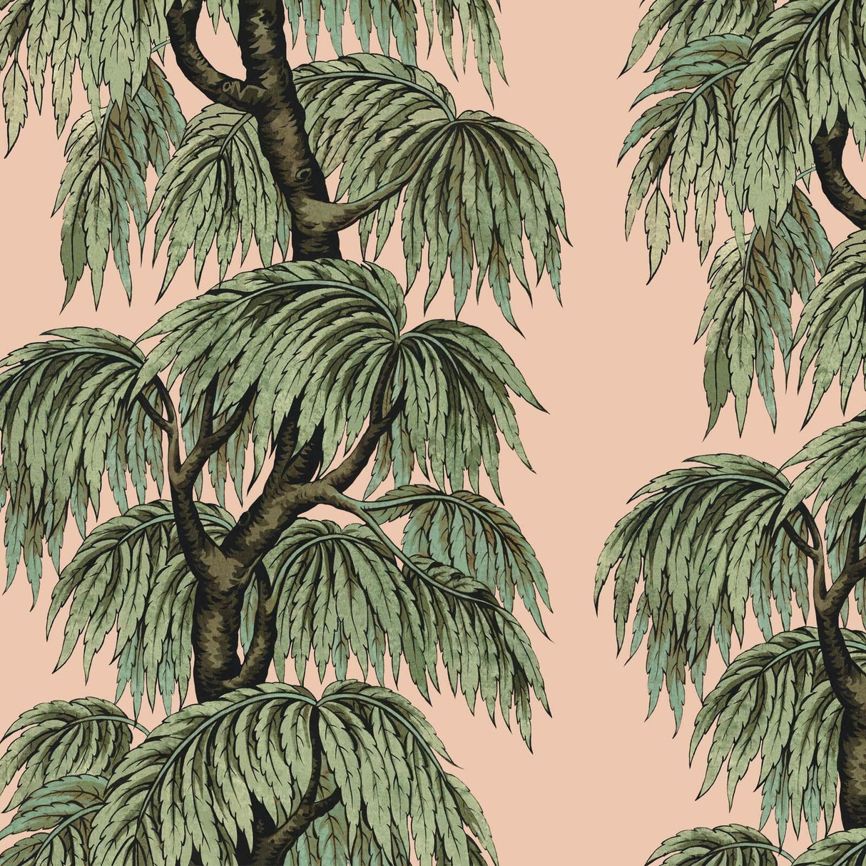 House of Hackney BABYLON Wallpaper Blush / Willow (9'10" - full height)