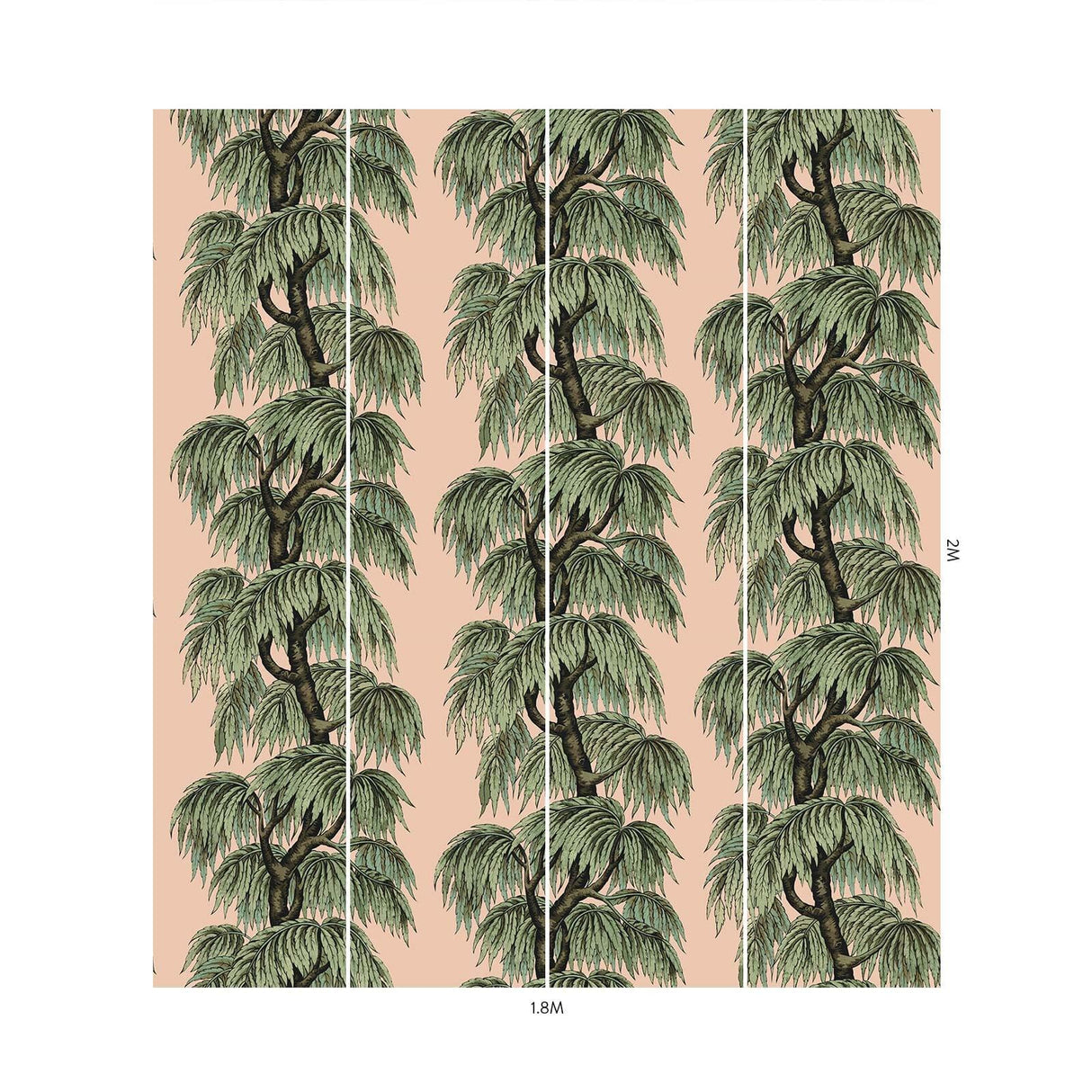 House of Hackney BABYLON Wallpaper Blush / Willow (9'10" - full height)