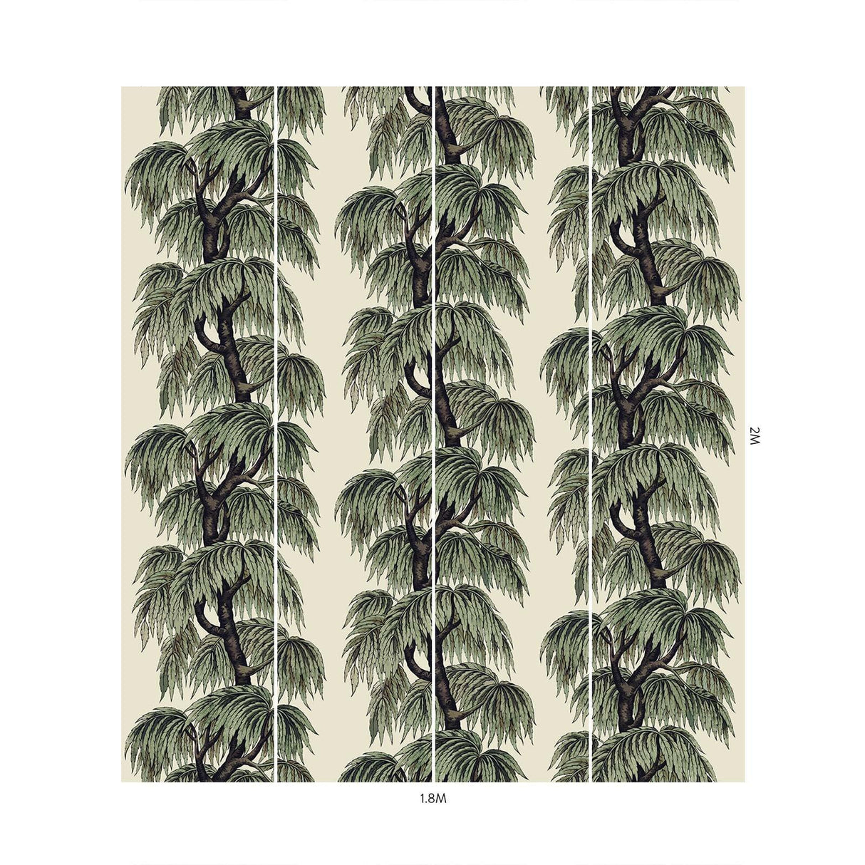 House of Hackney BABYLON Wallpaper Papyrus / Willow (9'10" - full height)