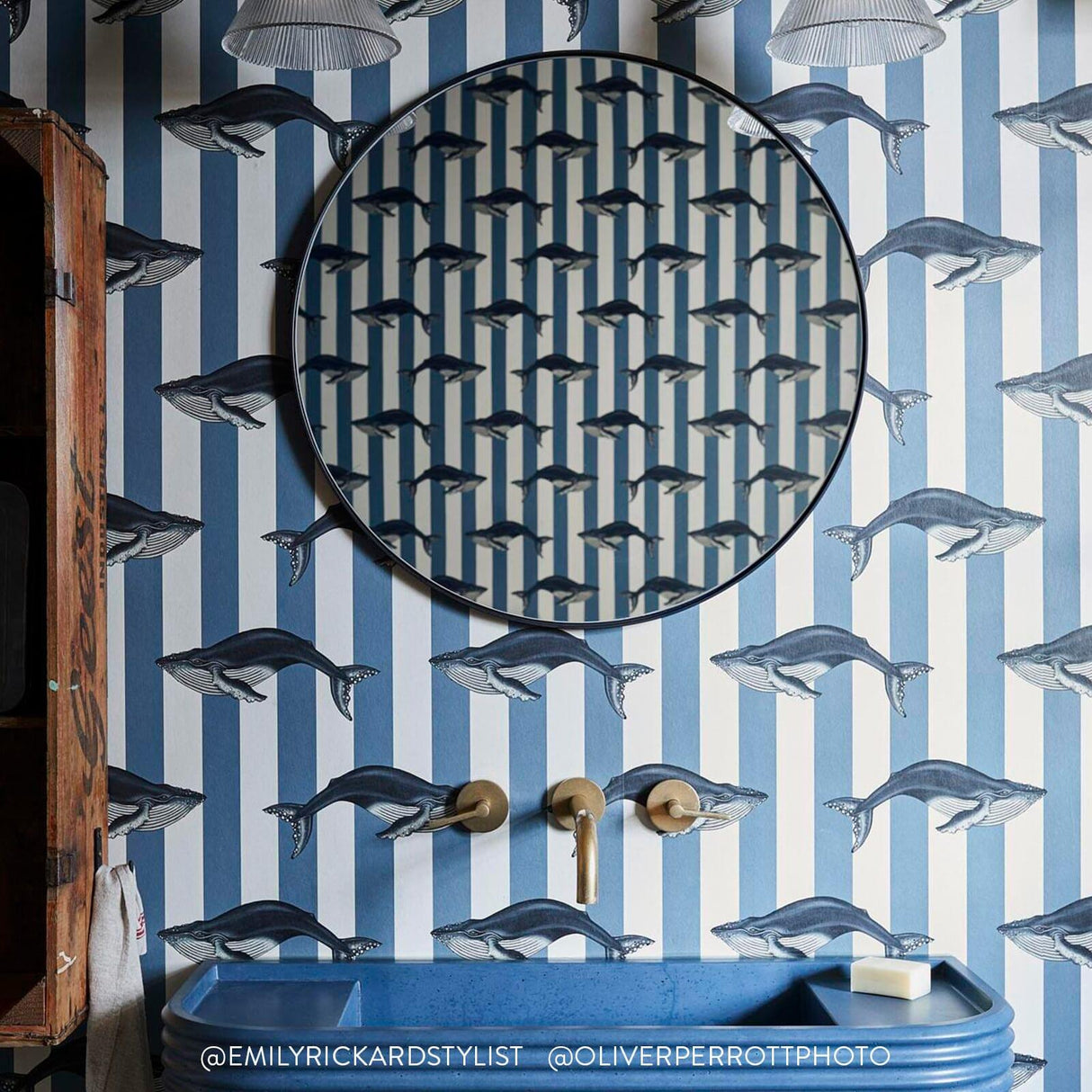House of Hackney BALEANA Wallpaper - Denim (9'10" - full height)