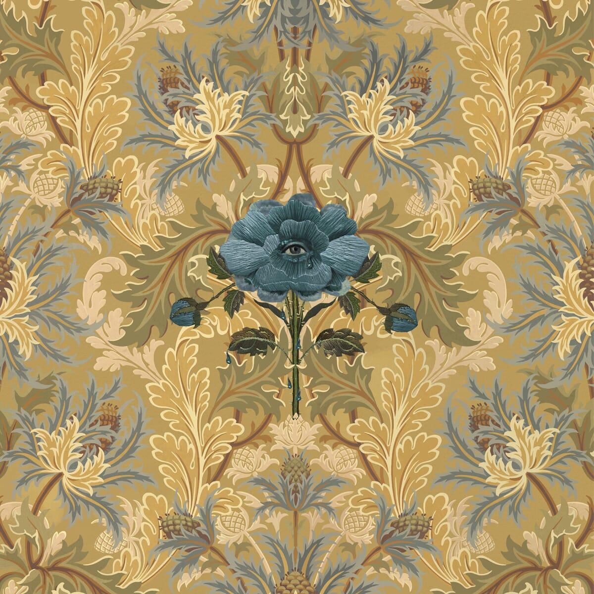 House of Hackney THE BLUE ROSE WEEPING Wallpaper - Aurelian (9'10" - full height)