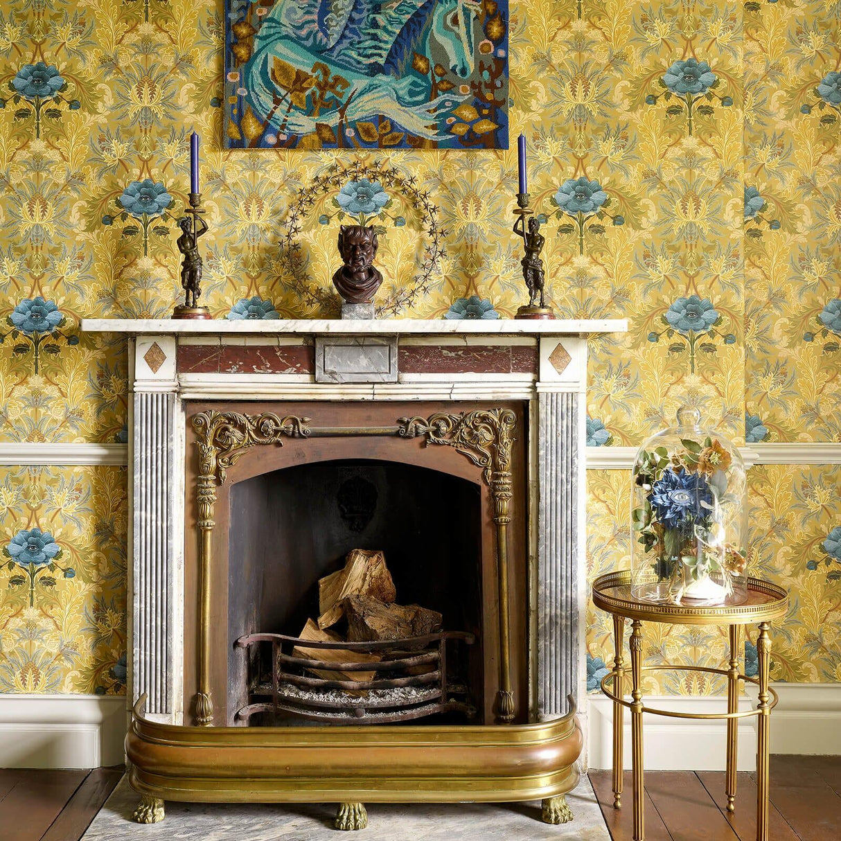 House of Hackney THE BLUE ROSE WEEPING Wallpaper - Aurelian (9'10" - full height)