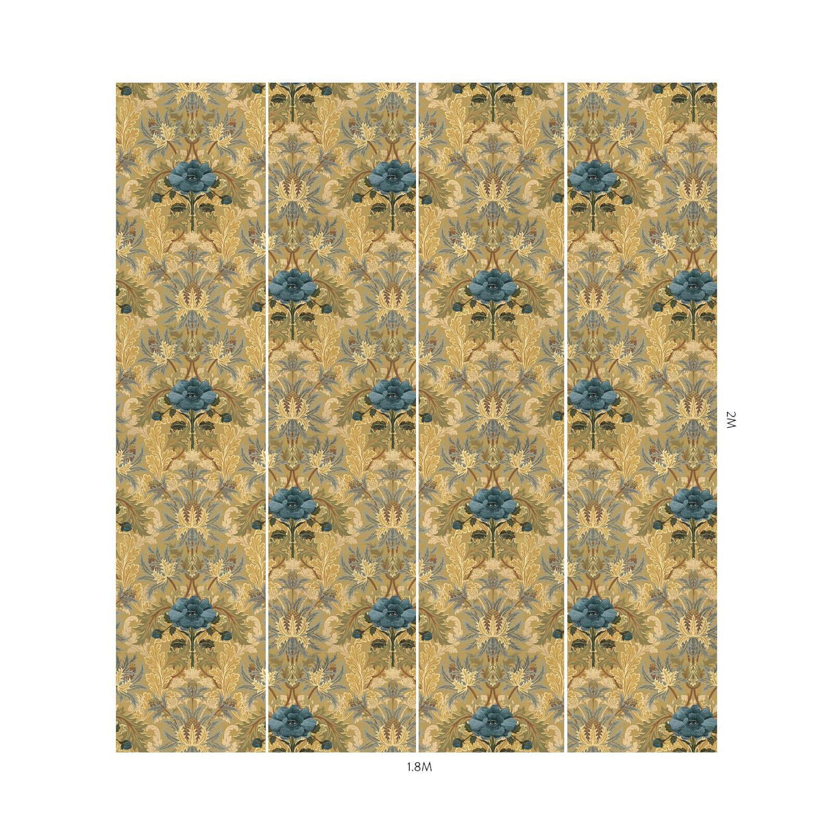 House of Hackney THE BLUE ROSE WEEPING Wallpaper - Aurelian (9'10" - full height)