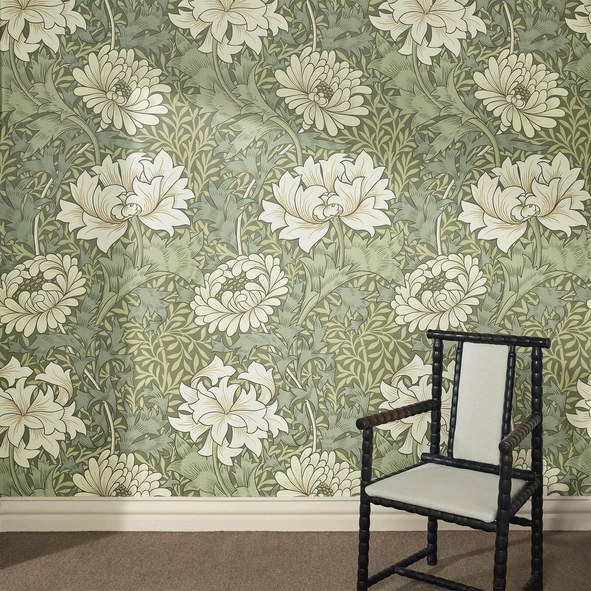 House of Hackney CHRYSANTHEMUM MAGNA Wallpaper - Sap (9'10" - full height)