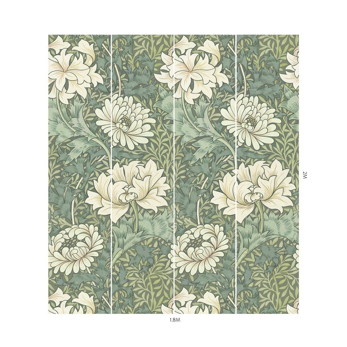 House of Hackney CHRYSANTHEMUM MAGNA Wallpaper - Sap (9'10" - full height)
