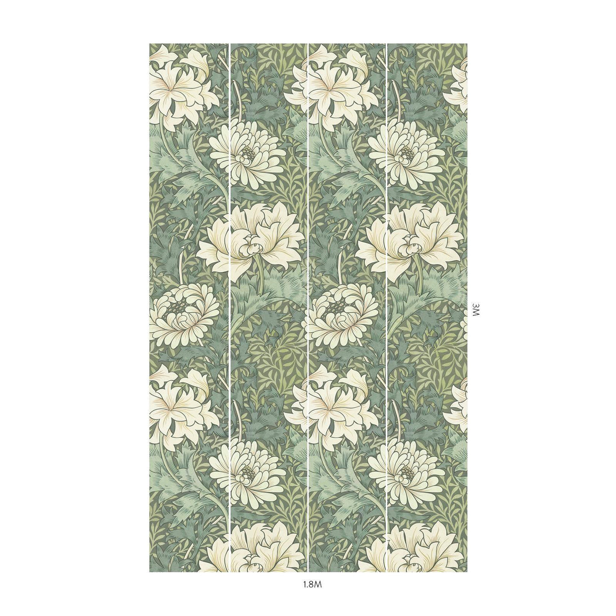 House of Hackney CHRYSANTHEMUM MAGNA Wallpaper - Sap (9'10" - full height)
