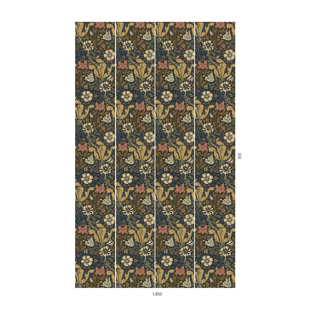 House of Hackney COMPTON Wallpaper - Midnight (9'10" - full height)