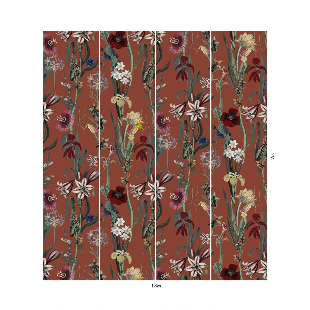 House of Hackney FLORA DELANICA Wallpaper - Clay (9'10" - full height)