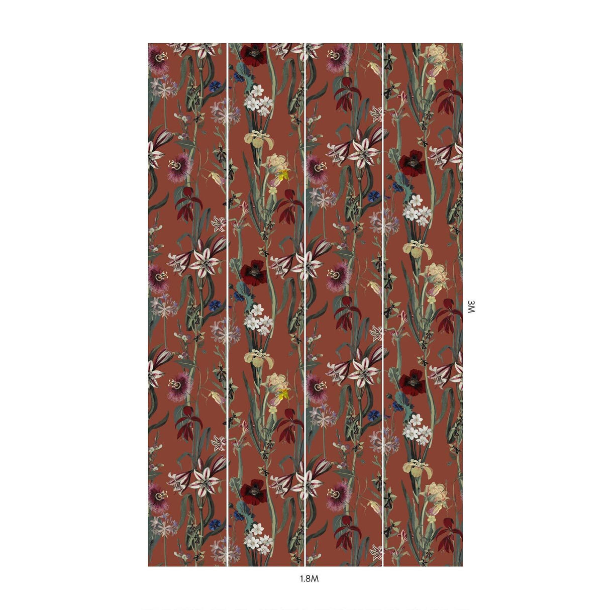 House of Hackney FLORA DELANICA Wallpaper - Clay (9'10" - full height)