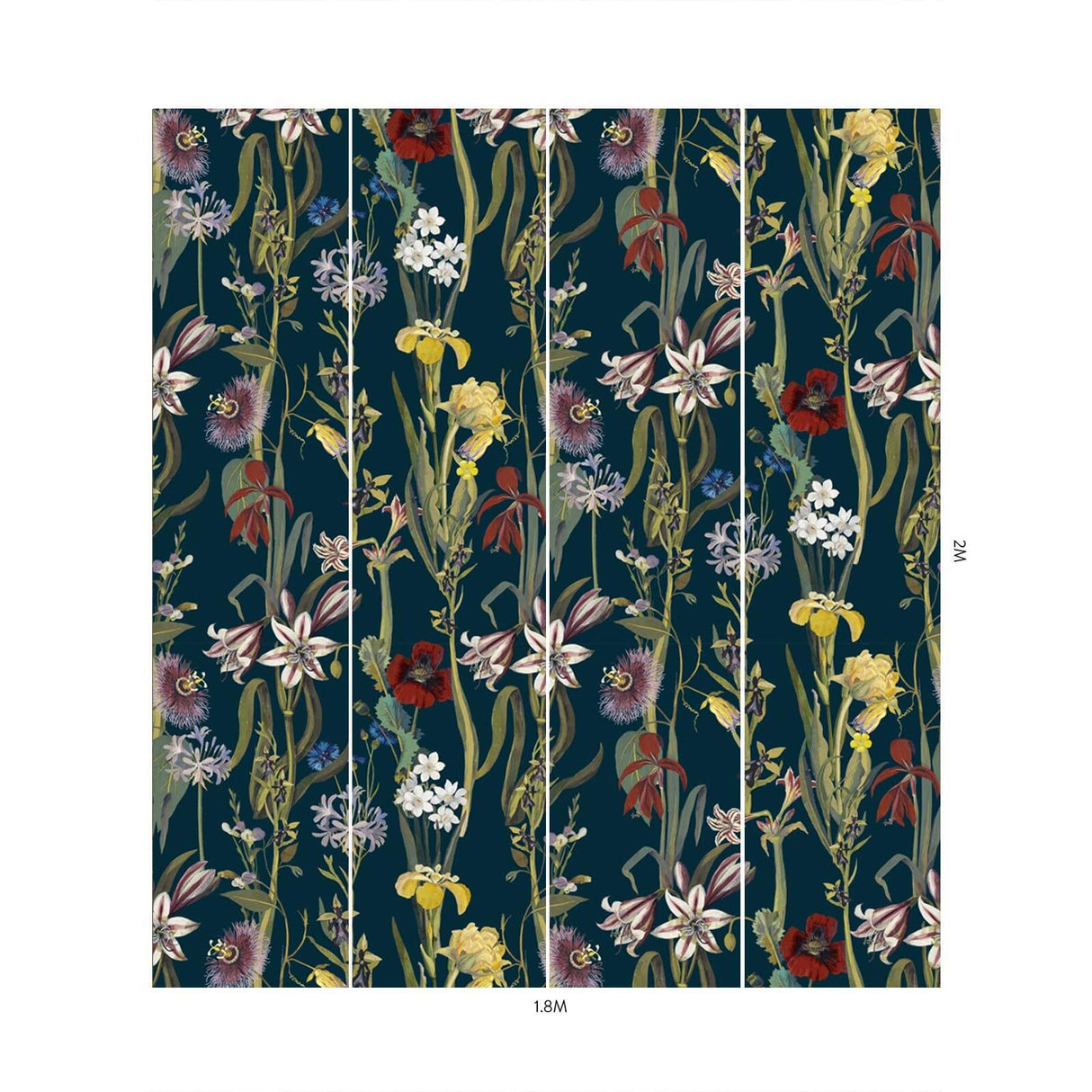 House of Hackney FLORA DELANICA Wallpaper - Midnight (9'10" - full height)