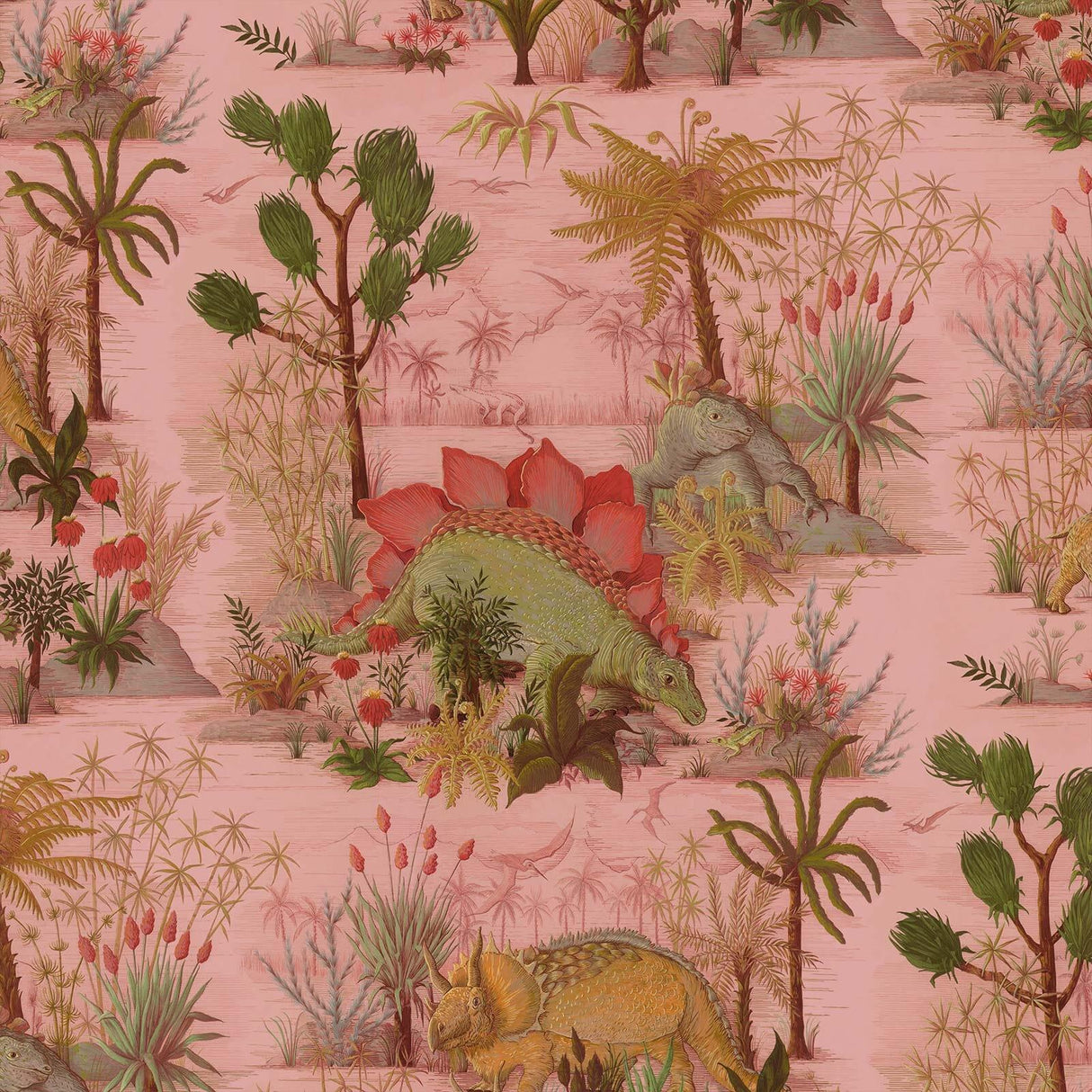 House of Hackney DINOSAURIA Wallpaper - Plaster (9'10" - full height)