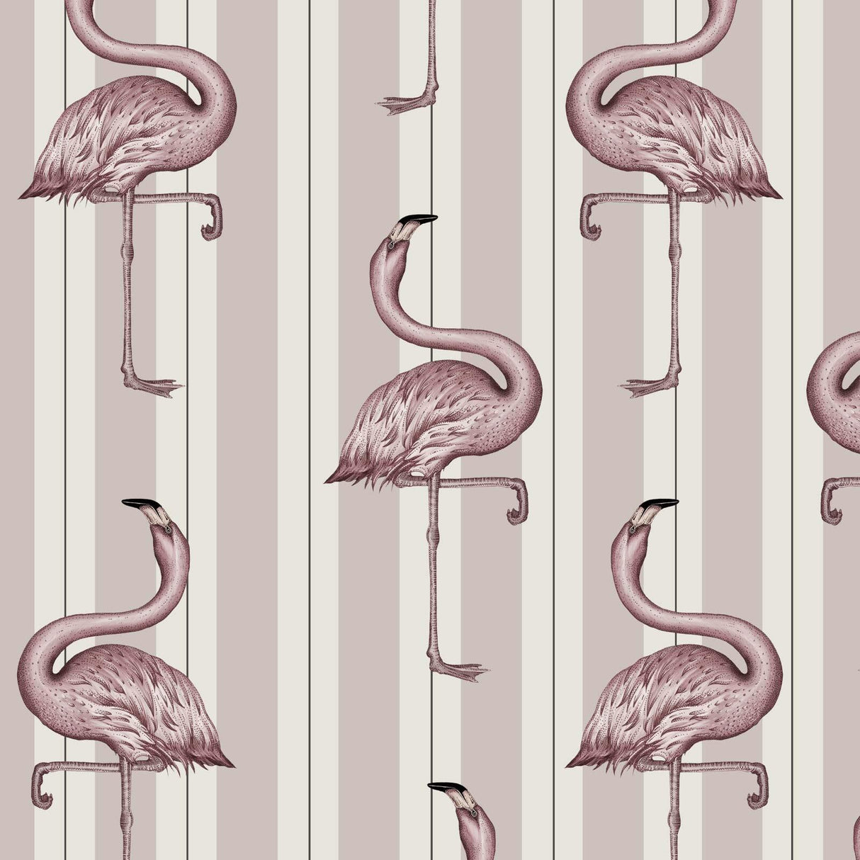 House of Hackney FLAMBOYANCE Wallpaper - Off White & Macaroon Pink (9'10" - full height)