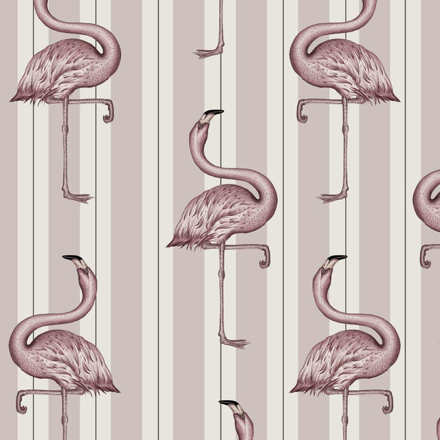 House of Hackney FLAMBOYANCE Wallpaper - Off White & Macaroon Pink (9'10" - full height)