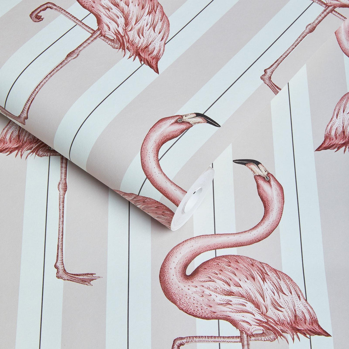 House of Hackney FLAMBOYANCE Wallpaper - Off White & Macaroon Pink (9'10" - full height)