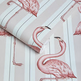 House of Hackney FLAMBOYANCE Wallpaper - Off White & Macaroon Pink (9'10" - full height)