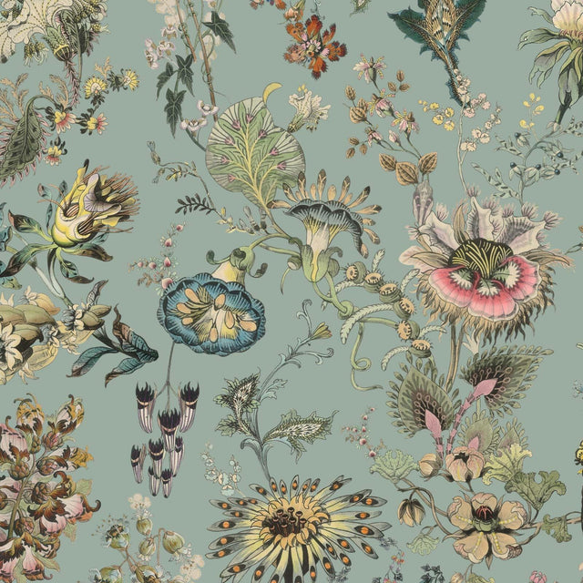 House of Hackney FLORA FANTASIA Wallpaper - Sky Blue (9'10" - full height)