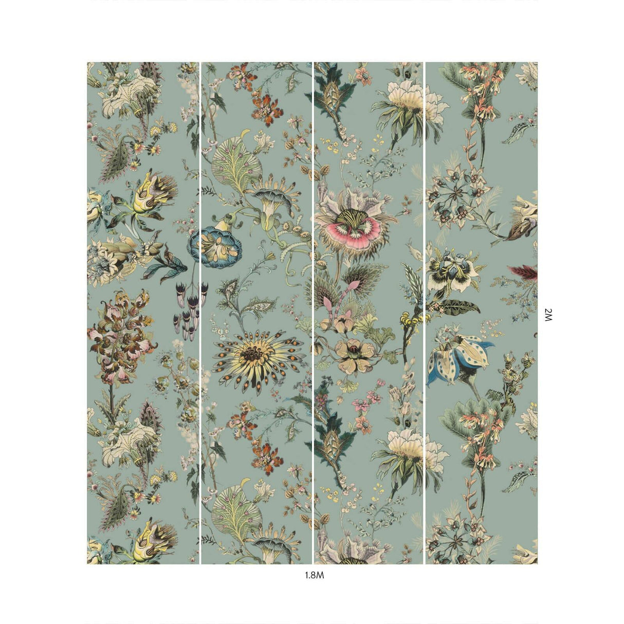 House of Hackney FLORA FANTASIA Wallpaper - Sky Blue (9'10" - full height)