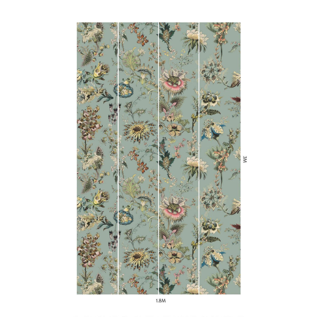 House of Hackney FLORA FANTASIA Wallpaper - Sky Blue (9'10" - full height)