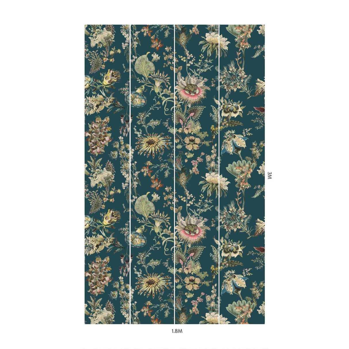 House of Hackney FLORA FANTASIA Wallpaper - Cerulean (9'10" - full height)