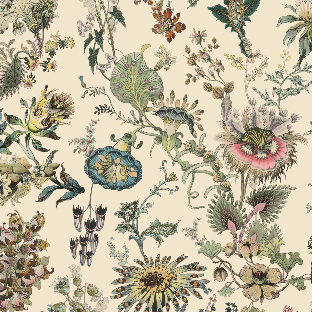 House of Hackney FLORA FANTASIA Wallpaper - Ecru (9'10" - full height)