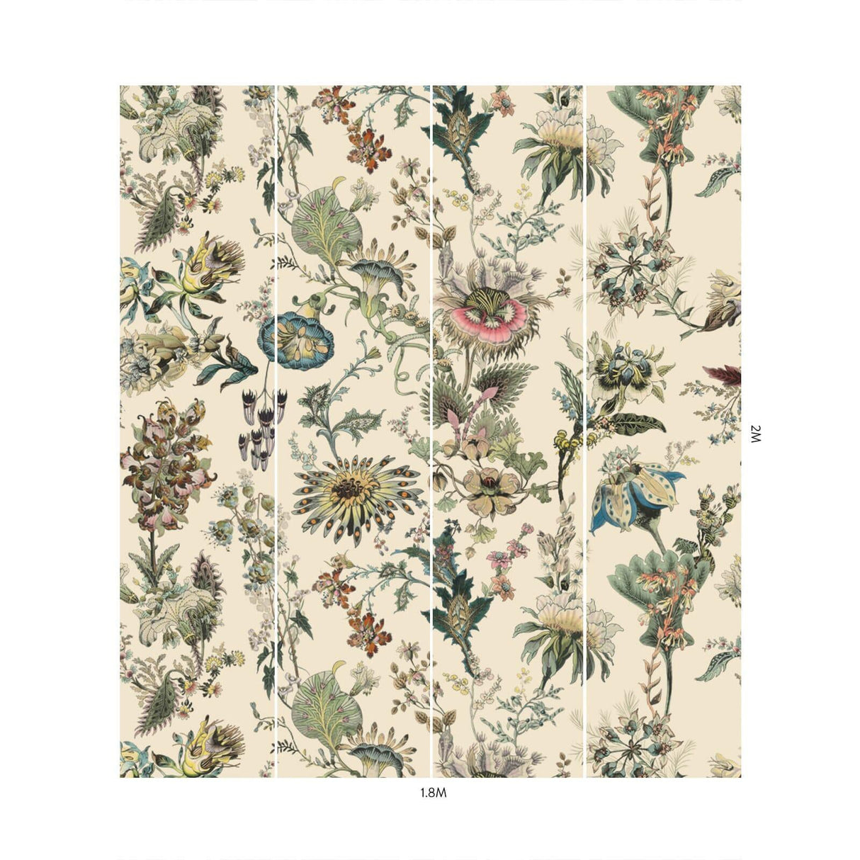 House of Hackney FLORA FANTASIA Wallpaper - Ecru (9'10" - full height)