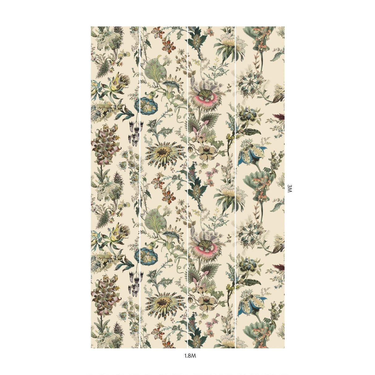 House of Hackney FLORA FANTASIA Wallpaper - Ecru (9'10" - full height)