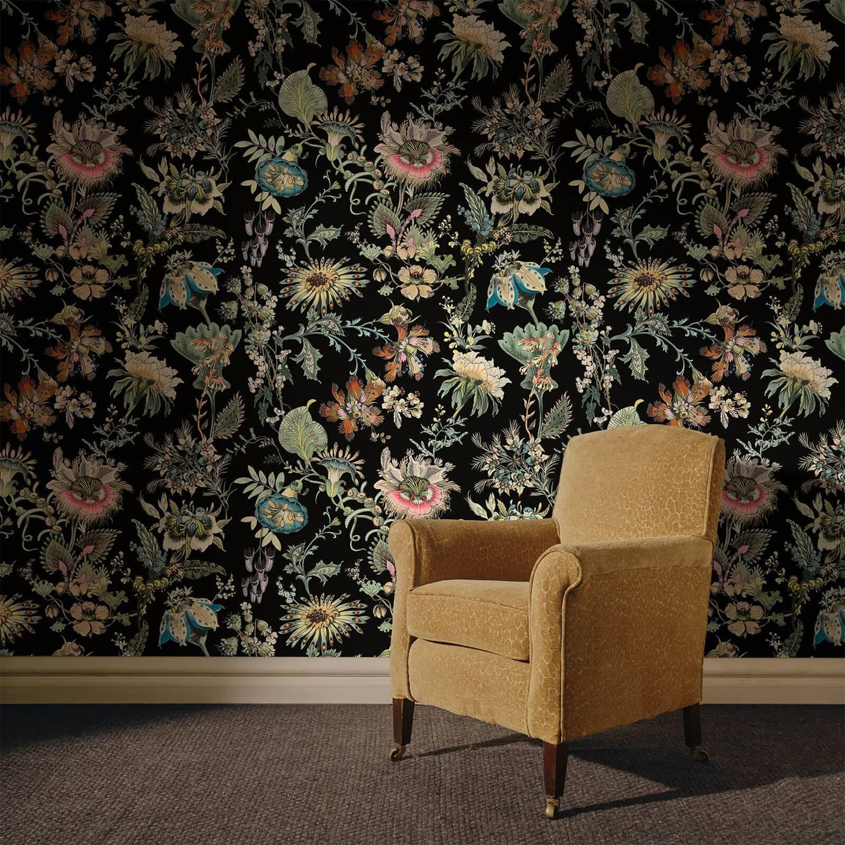 House of Hackney FLORA FANTASIA Wallpaper - Noir (9'10" - full height)