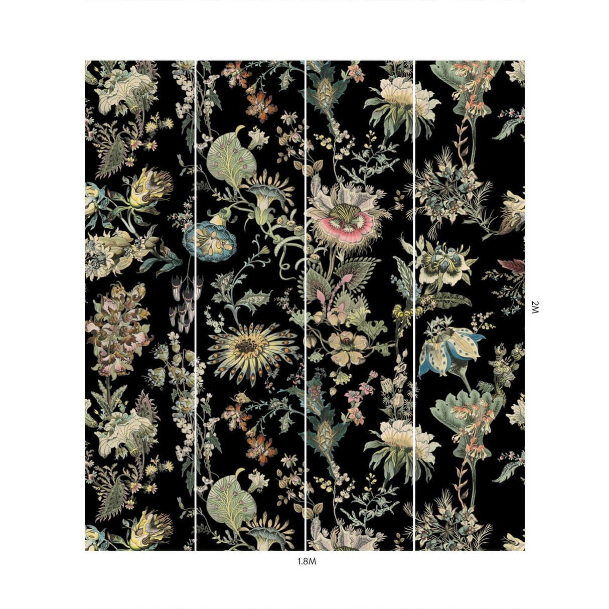 House of Hackney FLORA FANTASIA Wallpaper - Noir (9'10" - full height)