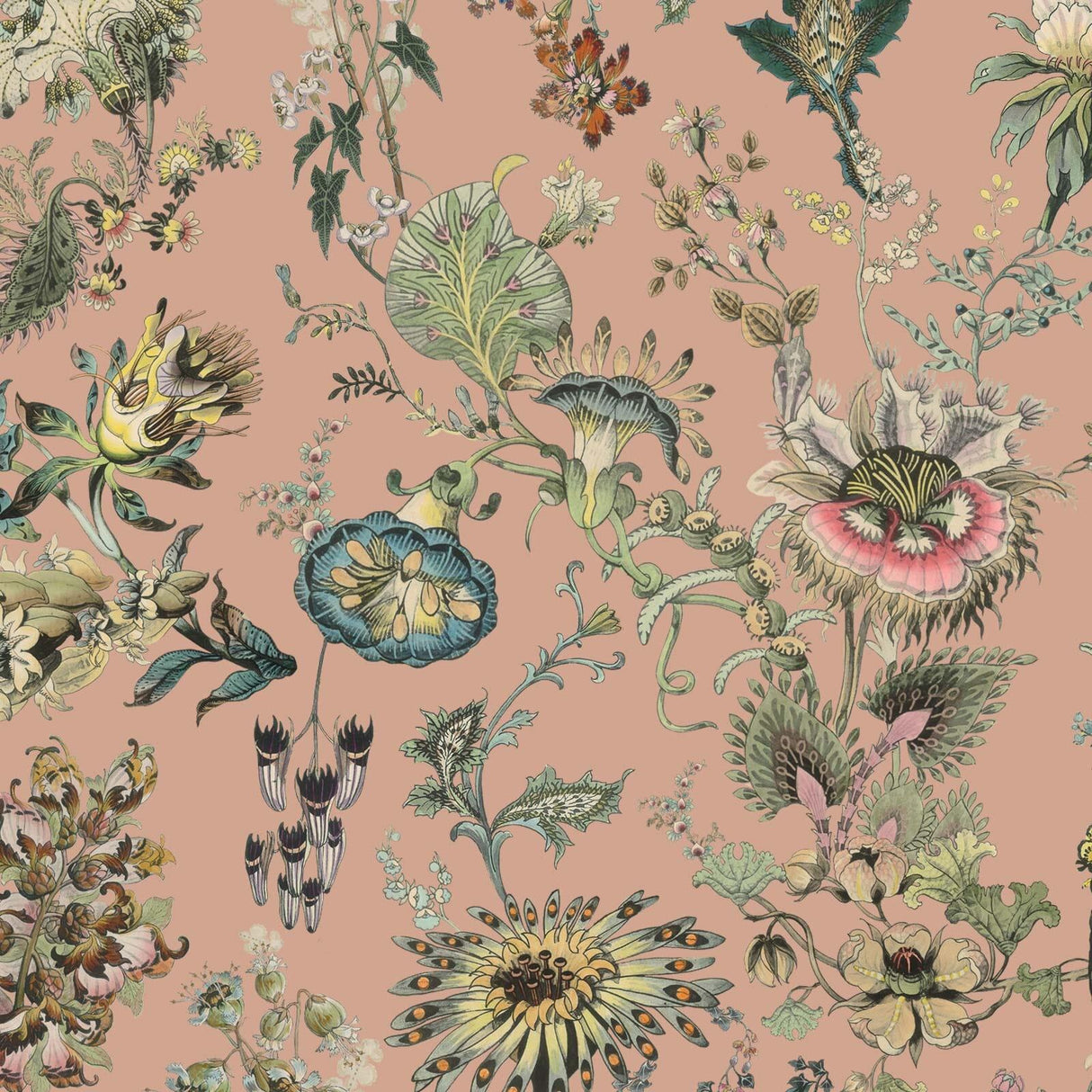 House of Hackney FLORA FANTASIA Wallpaper - Bisque Pink (9'10" - full height)