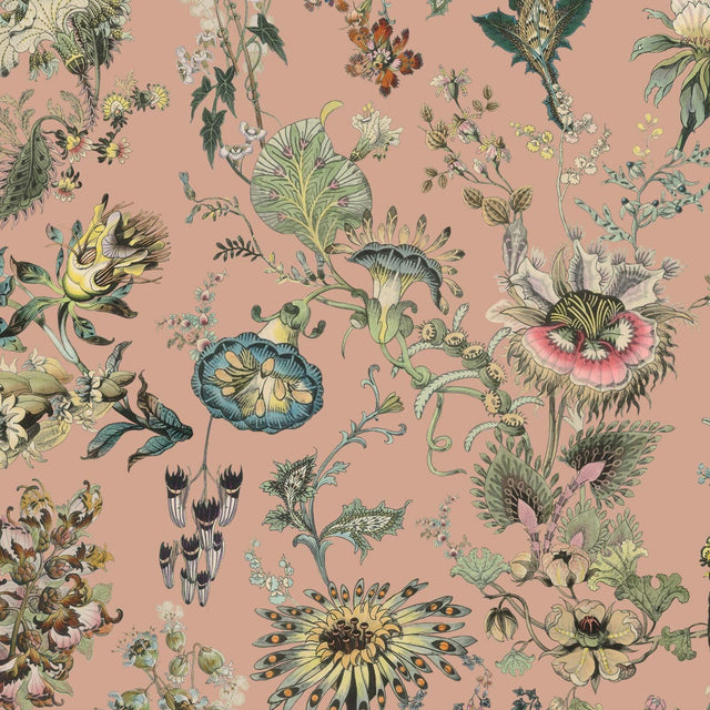 House of Hackney FLORA FANTASIA Wallpaper - Bisque Pink (9'10" - full height)