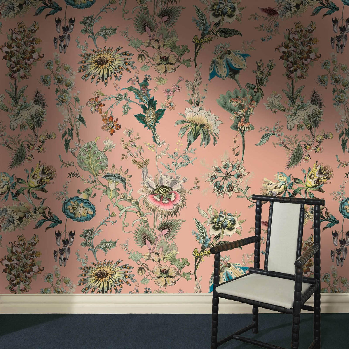 House of Hackney FLORA FANTASIA Wallpaper - Bisque Pink (9'10" - full height)