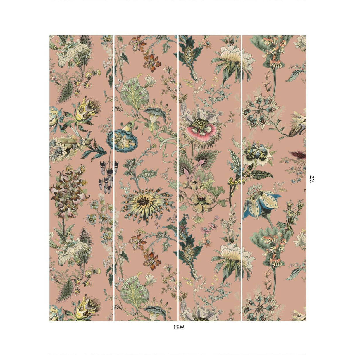 House of Hackney FLORA FANTASIA Wallpaper - Bisque Pink (9'10" - full height)