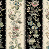 House of Hackney FLORA FANTASIA Wallpaper - Noir Stripe (9'10" - full height)