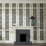 House of Hackney FLORA FANTASIA Wallpaper - Noir Stripe (9'10" - full height)