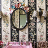 House of Hackney FLORA FANTASIA Wallpaper - Noir Stripe (9'10" - full height)
