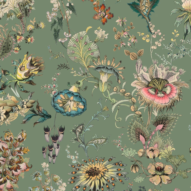 House of Hackney FLORA FANTASIA Wallpaper - Verdigris (9'10" - full height)